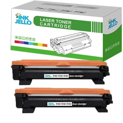 Immagine di Ink Jello, cartuccia toner di ricambio per stampanti Brother DCP 1510, 1512, 1610W, 1612W, HL 1110, 1112, 1210W, 1212W, MFC 1810, 1910, 1910W, TN1050, colore: nero, confezione da 2