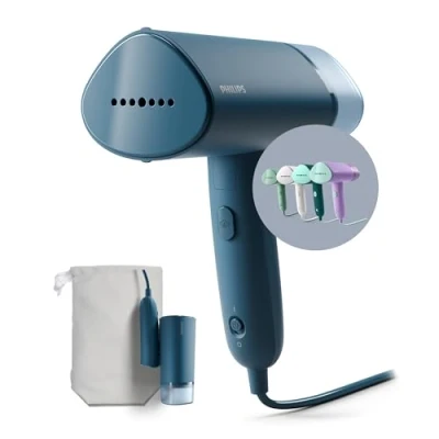 Immagine di Philips Serie 3000 Stiratrice verticale a vapore 1000 W, 20 g/min di vapore, Serbatoio dell&#039;acqua estraibile da 100 ml, Piastra in plastica, Blu (STH3000/20)