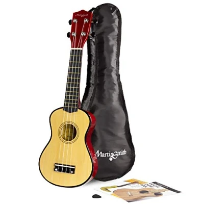 Immagine di Martin Smith UK 212 A ukulele soprano con custodia per e taccuino, naturale
