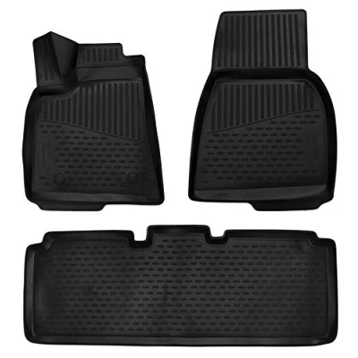 Immagine di Element tappetini in Gomma 3D Premium su Misura Adatti per Tesla Model S, MK 1 (I), 2012 &gt;, Liftback, 3 Pezzi.
