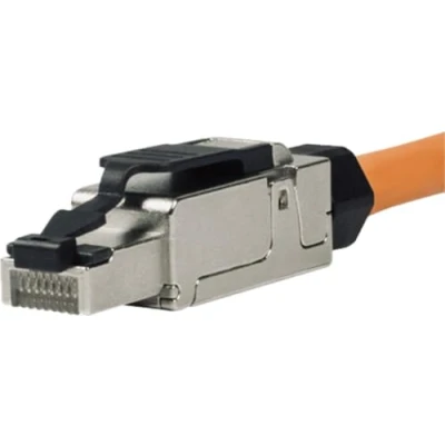 Immagine di odedo, connettore per cavo di rete RJ45 Cat 6A schermato, Cat7 10 Gigabit, montaggio senza attrezzi con scarico della trazione, Crimp terminale assemblaggio sul campo 4 pz