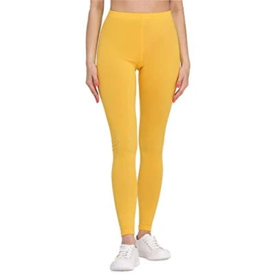 Immagine di Bellivalini Leggings Lunghi Pantaloni in Cotone Donna BLV50 155 (Giallo, XXL)