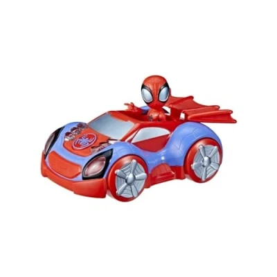 Immagine di Hasbro Marvel Spidey e i suoi fantastici amici, veicolo Web Crawler con tecnologia Glow Tech, giocattolo per età prescolare luci suoni, dai 3 anni in su