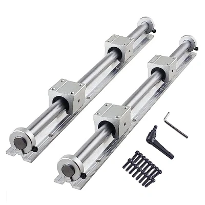 Immagine di CNCMANS 2 guide lineari SBR20 da 1500 mm, guida lineare con 4 cuscinetti SBR20UU, blocco di scorrimento e pezzi, anello bloccaggio 20 per stampanti 3D
