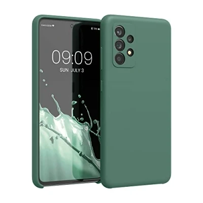 Immagine di kwmobile Cover per Samsung Galaxy A52 / 5G A52s Custodia Back Case Smartphone in Silicone TPU Protezione Gommata verde militare