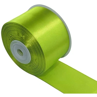 Immagine di AERZETIX C55672 Rotolo di nastro raso satinato 50mm x 25m colore verde mela striscia imballaggio regalo decorazione matrimonio compleanno festa in poliestere