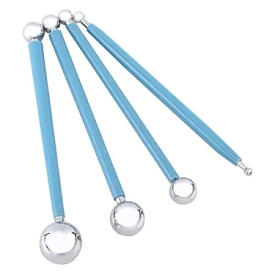 Immagine di Argilla Sculpting Strumenti per Ceramiche Scultura, 4 Pezzi in Ceramica Scultura Toolkit Strumento intagliare l&#039;argilla con Stilo a Sfera Fai da Te