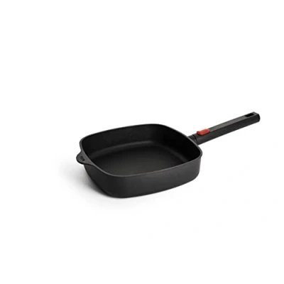 Immagine di Woll Diamond Logic XR Padella quadrata in ghisa induttiva, 24 cm x cm, altezza 6 con manico rimovibile, adatta a tutti i piani cottura, alluminio pressofuso, resistente al forno, colore: