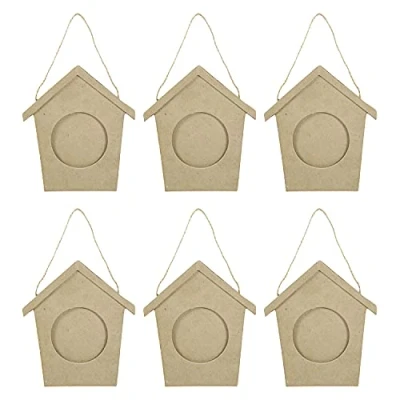 Immagine di Decopatch CD007MAJC 1 confezione da 6 cornici nido degli uccellini, in cartapesta marrone 1x13x15 cm
