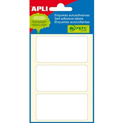 Immagine di Apli Mini Label 24 x 67 mm, colore bianco (confezione da 18)
