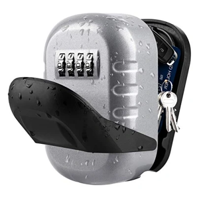 Immagine di BTNEEU Cassetta Sicurezza Chiavi, Grande Cassaforte Chiave Combinazione, per Chiavi da Esterno con 4 Cifre, Casa Garage Ufficio Palestra (Argento 1)