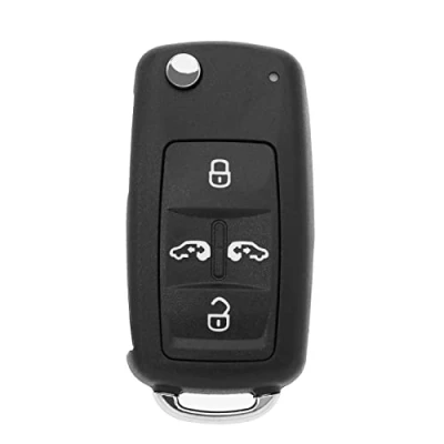 Immagine di ECSiNG Guscio di ricambio per chiave a 5 pulsanti compatibile con VW Transporter T5/Transporter T6/Sharan Seat Alhambra custodia portachiavi auto