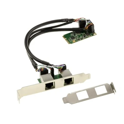 Immagine di KALEA INFORMATIQUE Scheda controller Mini PCI Express 2 PORTI LAN GIGABIT ethernet con due chipset Realtek RTL8111