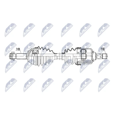 Immagine di NTY NPW DW 069 Albero motore / Semiasse Assale anteriore Dx 900mm Cambio manuale