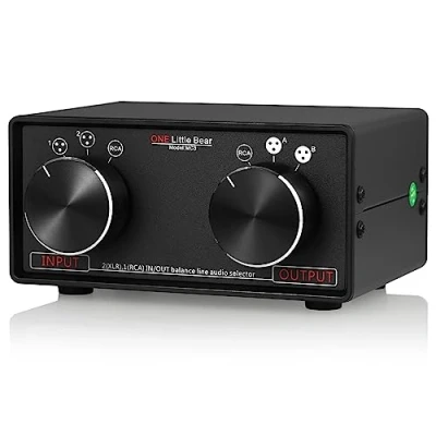 Immagine di Nobsound, preamplificatore passivo XLR per commutare l&#039;audio in RCA, Little Bear, modello: MC3, convertitore stereo 3 ingressi e uscite bilanciate RCA