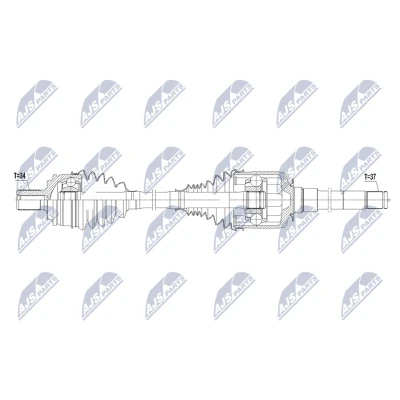Immagine di NTY NPW ME 219 Albero motore / Semiasse Assale anteriore Dx 1007mm Trasmissione automatica