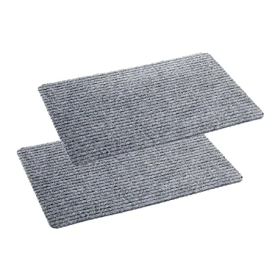 Immagine di Astra zerbino interno argento tappetino antisdrucciolo per porta 40x60 cm set di 2 idrorepellente Rib Line resistente antistatico