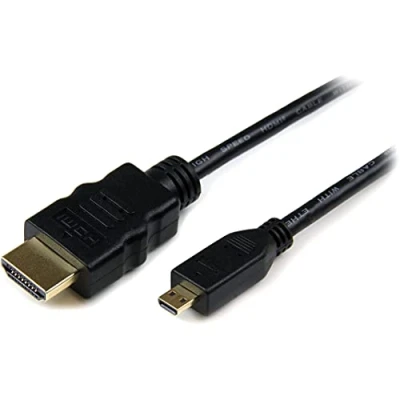 Immagine di StarTech.com Cavo Micro HDMI a con Ethernet da 1m, 4K 30Hz, adattatore/convertitore durevole ad elevata velocità Tipo D 1.4, Monitor/TV/Display UHD HDMI, M/M (HDADMM1M)
