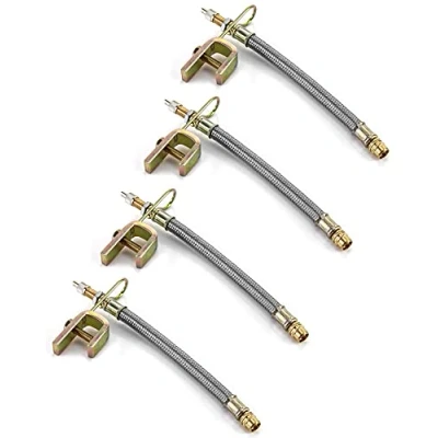 Immagine di QWORK® 4 Pezzi 18cm Estensione Valvola Adattatore Ruota, Prolunga Pneumatici per Camion Bus RV Auto