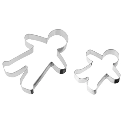 Immagine di Zenker 44869 Set di 2 stampini per pupazzo pan zenzero, misure diverse, natalizi, tagliabiscotti in acciaio inossidabile, 16 cm e 10,5