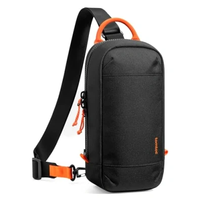 Immagine di tomtoc Sling Bag Borsa per Nintendo Switch 2 Console 2025, a Tracolla Custodia protettiva portatile da viaggio il gioco con 8 slot cartucce di gioco, caricabatterie e accessori, Nero
