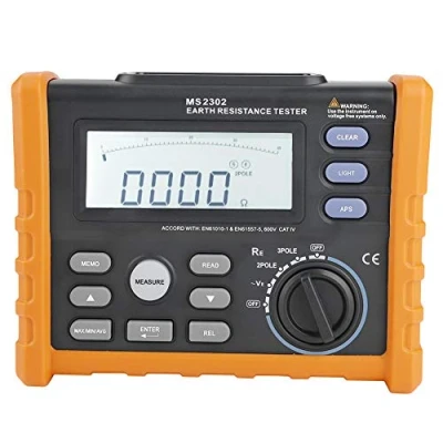 Immagine di Misuratore Resistenza di Isolamento, Akozon MS2302 Tester Isolamento Terra 0 4K ohm Megaohmmetro Digitale Professionale Display LCD Retroilluminato Registrazione Dati 100 Gruppi
