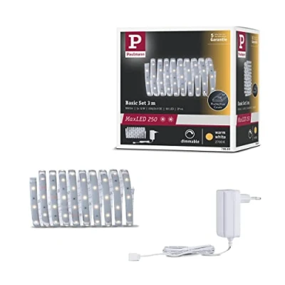 Immagine di Paulmann MaxLED Basic 79869 Kit base striscia LED con spina 24 V 3 m Bianco caldo 1 pz.