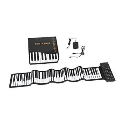 Immagine di McGrey RA 88 Pianoforte Arrotolabile con Batteria Tastiera Elettronica Pieghevole MIDI USB Keyboard Portatile Flessible 128 Toni e Ritmi Pedale Sustain in Dotazione