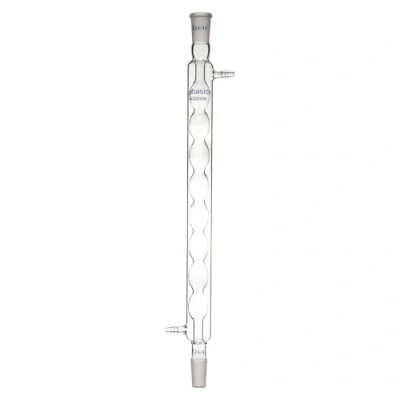 Immagine di Labasics Borosilicato Vetro Condensatore Allihn con 24/40 Comune e Lunghezza Giacca 400mm, in da Laboratorio Glass Condenser