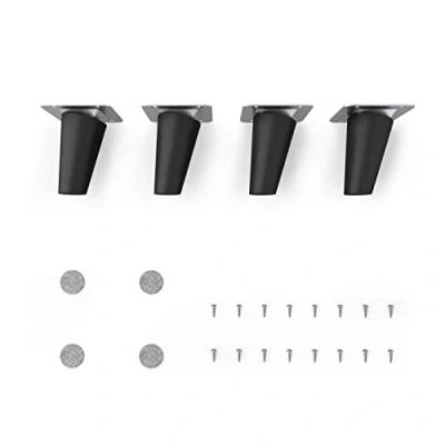 Immagine di gambe per mobili in legno sossai® Clif Round Nero Opaco Altezza: 8 cm HMF2 rotondo, conico (design inclinato) Materiale: massello (faggio) sedie, tavoli, armadi