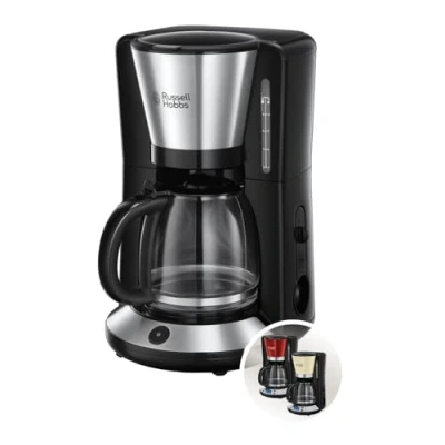 Immagine di Russell Hobbs Macchina Caffè Americano Con Filtro per Estrazione e Aroma ottimali Max 10 tazze; Caraffa in Vetro da 1.25 L; Piastra riscaldante; Spegnimento automatico; 1100 W; Adventure 24010 56