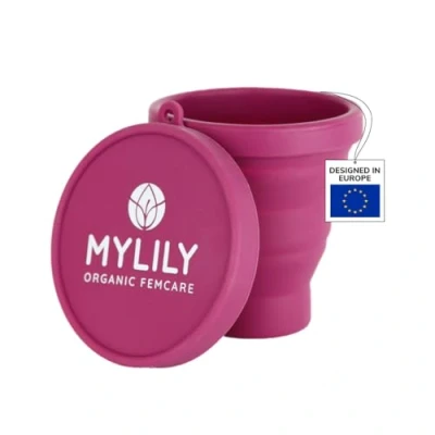 Immagine di MYLILY Sterilizzatore pieghevole per la pulizia e conservazione tutti i tipi di coppetta mestruale contenitori microonde BPA free Capacità 200 ml (Bacca)