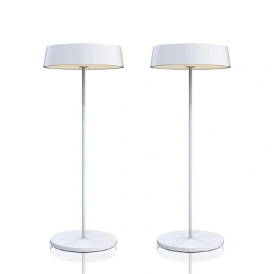 Immagine di Palmina 901,Lampada Led Ricaricabile Portatile E Dimmerabile In Alluminio,Lampada Notte 4400mah,Protezione IP54,Lampada Uso Interno/Esterno Adatto A Cena,Lettura,Camera,E Tanto Piu/Bianco 2PZ