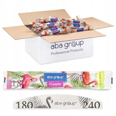 Immagine di Aba Group Lima per unghie professionali 180/240 a mezzaluna standard, fenicottero, confezione sicura, di alta qualità, set da 500 pezzi