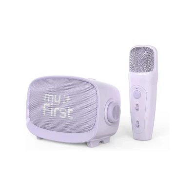 Immagine di myFirst Voice 2 Microfono interattivo portatile e altoparlante wireless Bluetooth Karaoke con Eco, effetti vocali divertenti per ragazzi ragazze (viola)