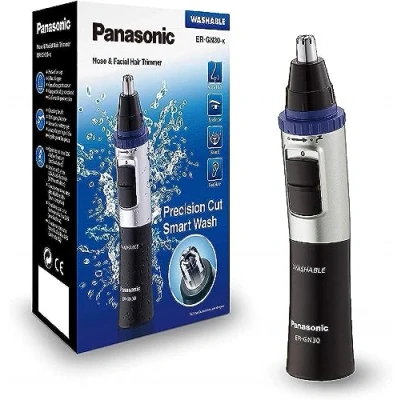 Immagine di Panasonic ER GN30 K503 Rifinitore di Precisione per Naso, Orecchie e Sopracciglia, Tagliapeli Resistente all&#039;Acqua, Nero