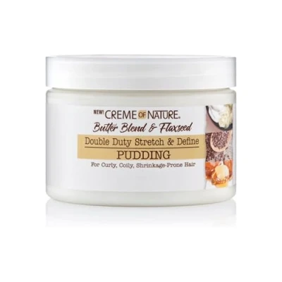 Immagine di Creme of Nature, Butter Blend &amp; Flaxseed, Crema Styling, Elasticità e Definizione ai Ricci, Idrata, non Appiccicosa, Grassa, Trattamento per Capelli Mossi Crespi, Senza Risciacquo, 326 ml