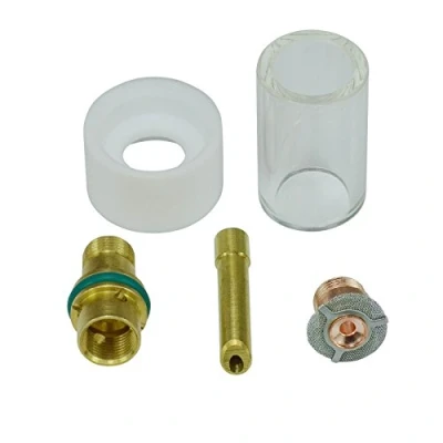 Immagine di RIVERWELD Collet a cuneo Tungsten Apdapter Gas Saver Vagla di vetro kit per WP 17 18 26 Tig Tigass Torch 5pcs