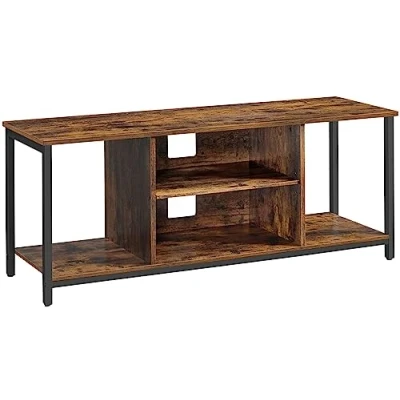 Immagine di VASAGLE LTV060B01 Mobile TV per fino a 152 cm (60&quot;), con ripiani aperti, console soggiorno, sala intrattenimento, colore: Marrone rustico/Nero