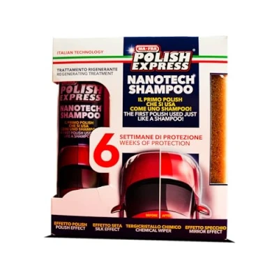 Immagine di Mafra H0420 Kit Polish Express, Shampoo per Auto, con Formula Nanotech, Dona Lucentezza e Protezione Fino a 6 Settimane, Formato 250ml + Spugna in Omaggio
