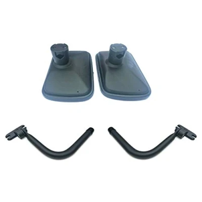 Immagine di 2 specchietti retrovisori esterni 250 x 160 ø14 23 mm, per camion, ruspa, braccio portaspazzolini, set di staffe