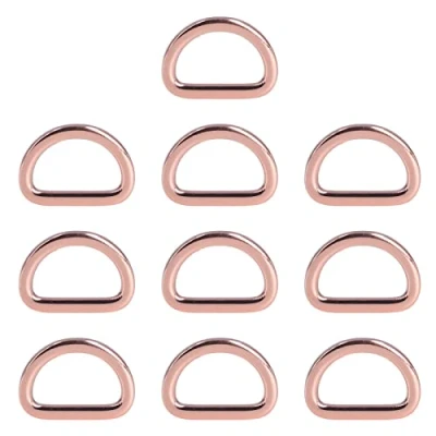 Immagine di Anelli a D, Lucidi Comodi Affidabili Resistenti Piccoli in Metallo compatti per collari Cinture Borse Zaini(Oro Rosa)
