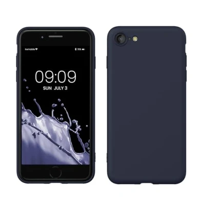Immagine di kwmobile Custodia Compatibile con Apple iPhone SE (2022) / (2020) 8 7 Cover Back Case per Smartphone in Silicone TPU Protezione Gommata blu mirtillo