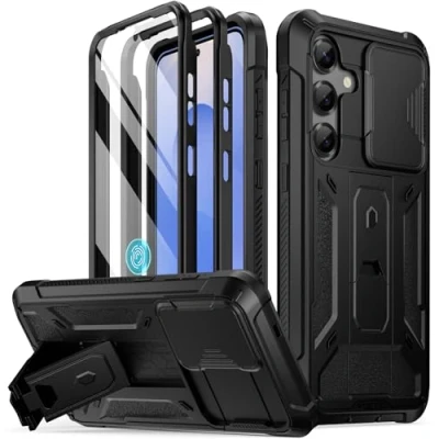 Immagine di POETIC Spartan Custodia rigida per Galaxy S25 6.2&quot;, pellicola protettiva schermo funziona con ID impronte digitali] robusta Plus, qualità militare supporto, colore: Nero opaco