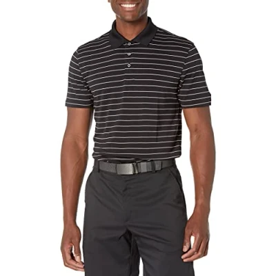 Immagine di Amazon Essentials Polo Ad Asciugatura Rapida Slim Uomo, Nero Righe, L