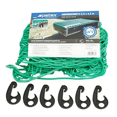 Immagine di PETEX 43198913 Rete per rimorchio (L x L) 4.5 m 2.5 Con cinghia in gomma