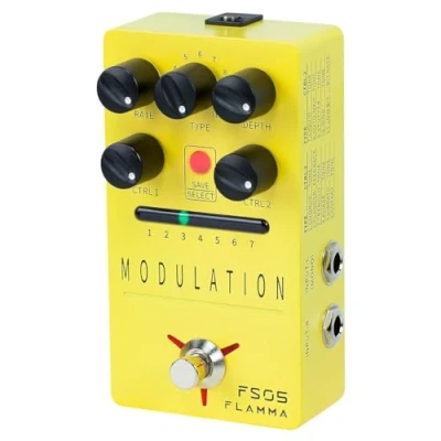Immagine di pedale per chitarra FLAMMA FS08 FS07 FS06 FS05 FS03 FS02 FS01 Reverb, effetti chitarra, 7 slot riponibili, 11 di modulazione True Bypass (FS05)