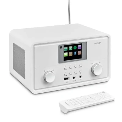 Immagine di MEDION P85027 Internetradio (DAB Plus, UKW Radio, Spotify Connect, WLAN, Bluetooth, Streaming, Equalizzatore, Farbdisplay, USB, AUX, Wecker, Schlummerfunktion, Sleep Timer) schwarz