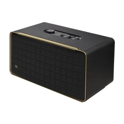 Immagine di JBL Authentics 500, Smart Home Speaker, Altoparlante Bluetooth dal Design Retrò Anni &#039;70 con Griglia Quadrex, Dolby Atmos, Wi Fi Integrato, Assistente Vocale, AirPlay, One App, Nero