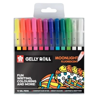 Immagine di Sakura Gelly Roll Moonlight Confezione da 12 penne gel fluorescenti